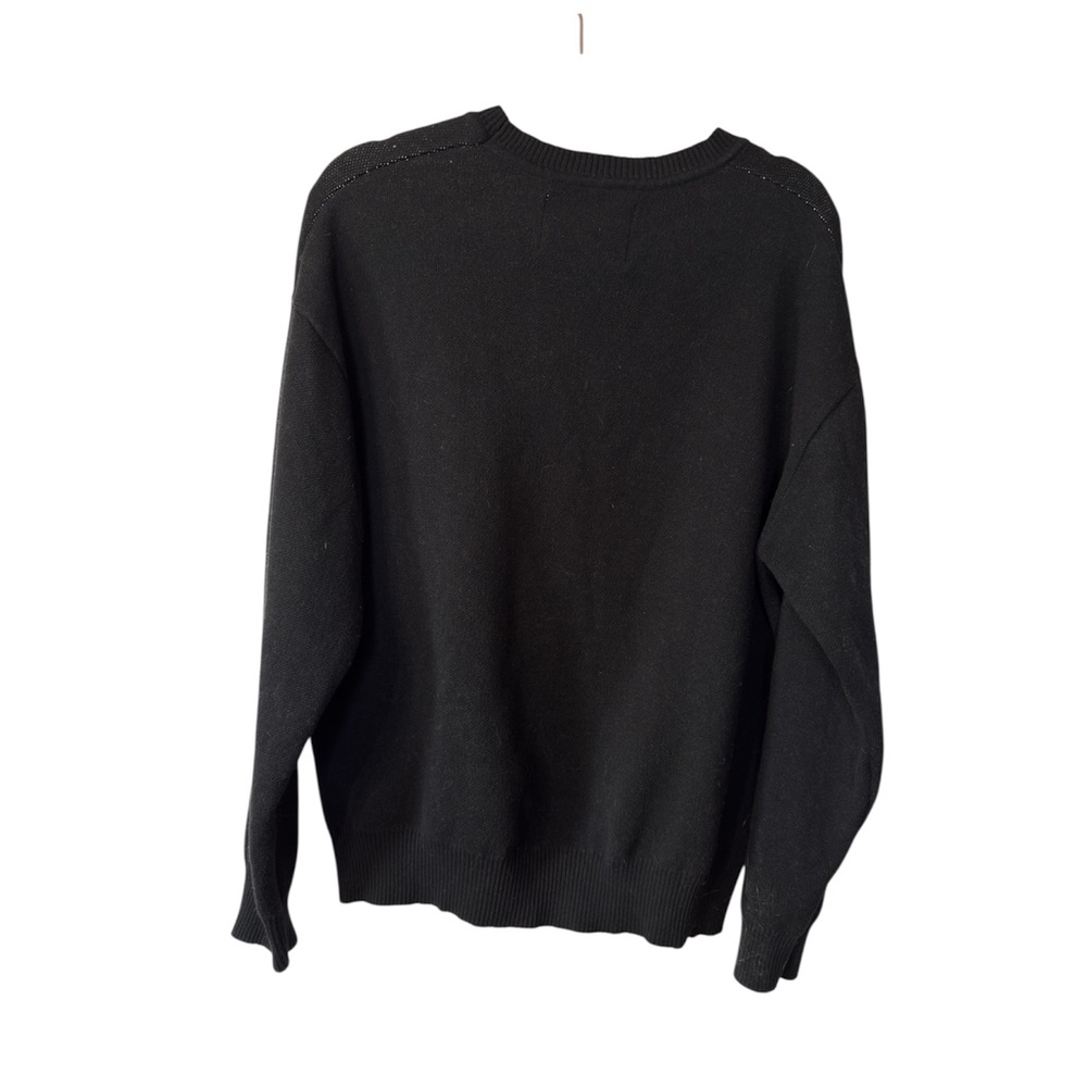 PacSun Black Knit Sweater with White Cherry Graphic Sz M (TXA963) - Picture 3 of 5